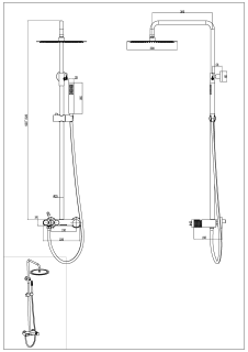 Душевая стойка Boheme Stick Linea 128-SGM.3 оружейная сталь